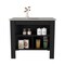 Tuhome Cala Kitchen Island, Four Legs, Three Shelves, Black/Ibiza Marble AWZ6538 - alternate 5